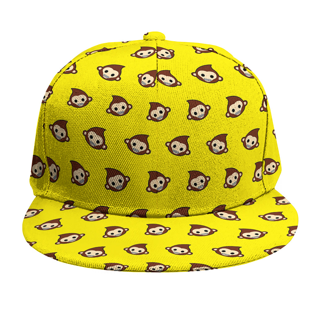Monkey Emoji Pattern Print Snapback Cap