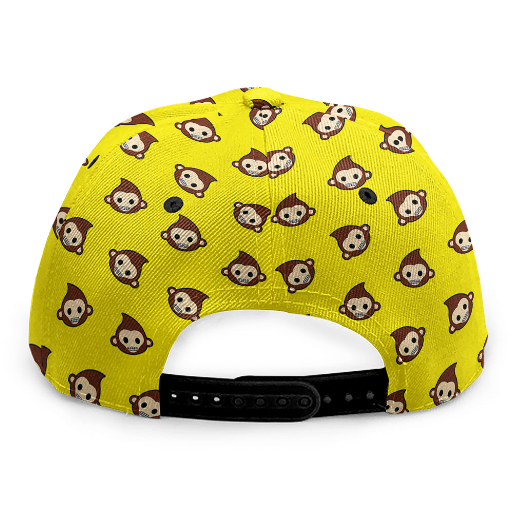 Monkey Emoji Pattern Print Snapback Cap