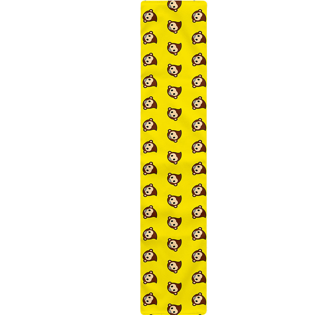 Monkey Emoji Pattern Print Table Runner