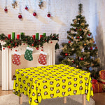 Monkey Emoji Pattern Print Tablecloth