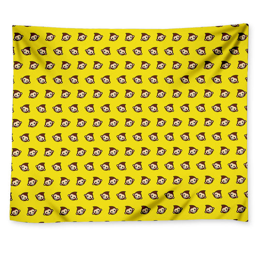 Monkey Emoji Pattern Print Tapestry