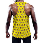 Monkey Emoji Pattern Print Training Tank Top