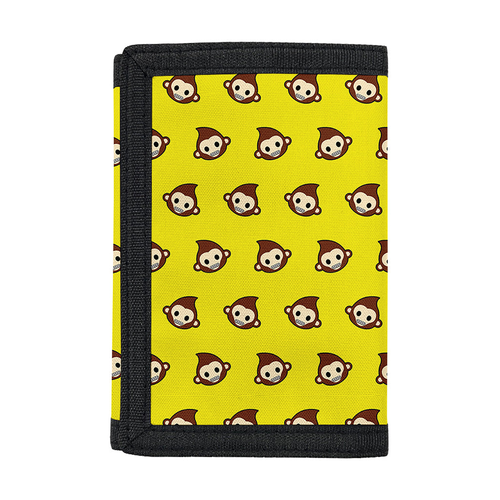 Monkey Emoji Pattern Print Trifold Wallet
