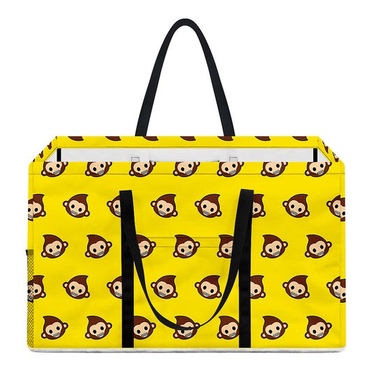 Monkey Emoji Pattern Print Utility Tote Bag