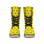 Monkey Emoji Pattern Print Winter Boots