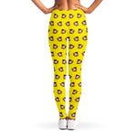 Monkey Emoji Pattern Print Women's Leggings