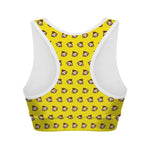 Monkey Emoji Pattern Print Women's Sports Bra