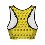 Monkey Emoji Pattern Print Women's Sports Bra