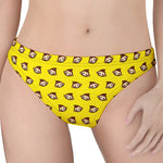 Monkey Emoji Pattern Print Women's Thong