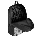Monochrome Daisy Flower Print 17 Inch Backpack