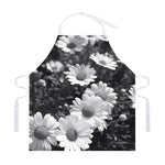 Monochrome Daisy Flower Print Adjustable Apron