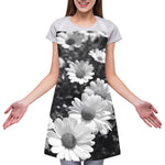 Monochrome Daisy Flower Print Adjustable Apron