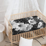Monochrome Daisy Flower Print Baby Crib Sheet