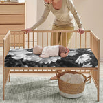 Monochrome Daisy Flower Print Baby Crib Sheet
