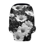 Monochrome Daisy Flower Print Baby Seat Cover