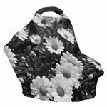 Monochrome Daisy Flower Print Baby Seat Cover