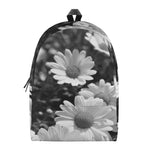 Monochrome Daisy Flower Print Backpack