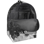 Monochrome Daisy Flower Print Backpack
