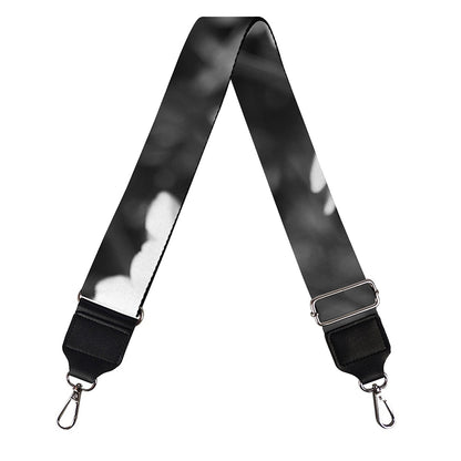 Monochrome Daisy Flower Print Bag Strap