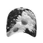 Monochrome Daisy Flower Print Baseball Cap