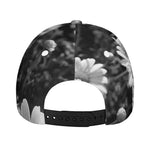 Monochrome Daisy Flower Print Baseball Cap