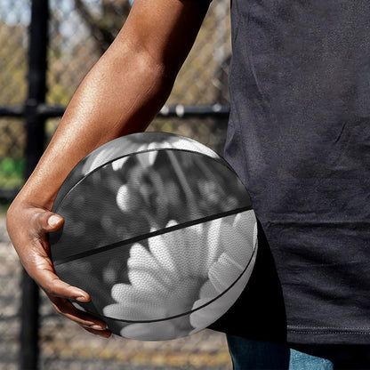 Monochrome Daisy Flower Print Basketball