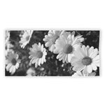 Monochrome Daisy Flower Print Beach Towel