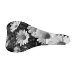 Monochrome Daisy Flower Print Bicycle Seat Cover