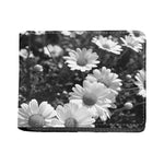 Monochrome Daisy Flower Print Bifold Wallet