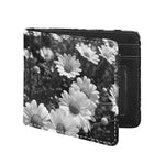 Monochrome Daisy Flower Print Bifold Wallet