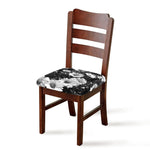 Monochrome Daisy Flower Print Chair Cushion Cover