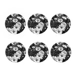 Monochrome Daisy Flower Print Coaster Set