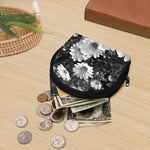Monochrome Daisy Flower Print Coin Purse