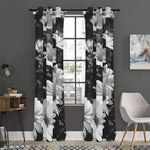 Monochrome Daisy Flower Print Curtain