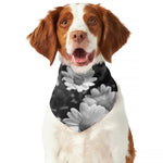 Monochrome Daisy Flower Print Dog Bandana