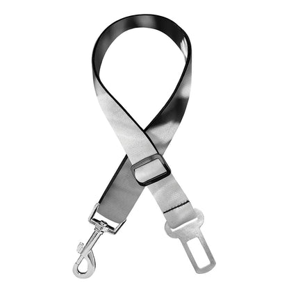 Monochrome Daisy Flower Print Dog Seat Belt