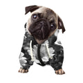 Monochrome Daisy Flower Print Dog Zip Up Hoodie