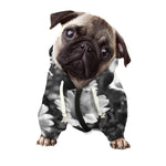 Monochrome Daisy Flower Print Dog Zip Up Hoodie