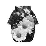 Monochrome Daisy Flower Print Dog Zip Up Hoodie