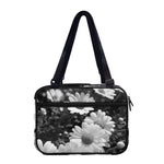 Monochrome Daisy Flower Print Double Strap Bible Bag