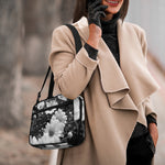 Monochrome Daisy Flower Print Double Strap Bible Bag