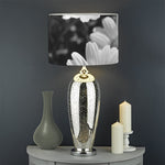 Monochrome Daisy Flower Print Drum Lamp Shade