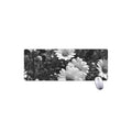 Monochrome Daisy Flower Print Extended Mouse Pad