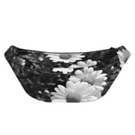 Monochrome Daisy Flower Print Fanny Pack