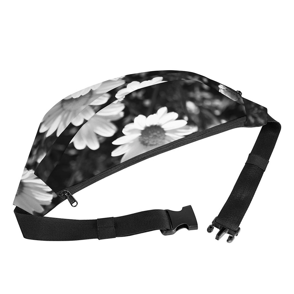 Monochrome Daisy Flower Print Fanny Pack