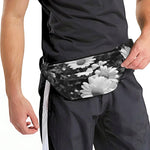Monochrome Daisy Flower Print Fanny Pack