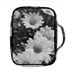 Monochrome Daisy Flower Print Front Pocket Bible Bag