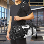 Monochrome Daisy Flower Print Gym Bag