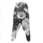 Monochrome Daisy Flower Print Hammer Pants