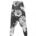 Monochrome Daisy Flower Print Hammer Pants